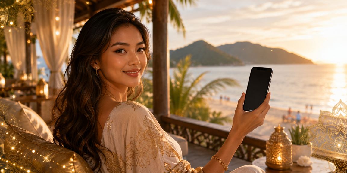 Ilustrasi bonus deposit platform kasino Malaysia di Langkawi dengan suasana tempatan