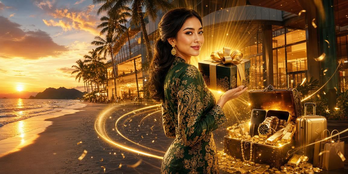 Suasana hiburan kasino di Langkawi dengan rekaan batik tradisional Malaysia